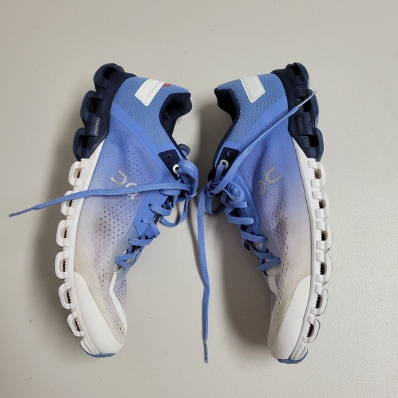 On Cloud Running Cloudflow Marina Blue White Sneakers. - Picture 4 of 11